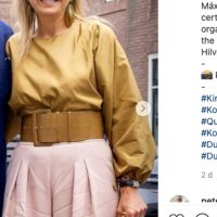 Máxima de Holanda sorprendió con un look oversize y accesorios XL