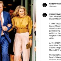 Máxima de Holanda sorprendió con un look oversize y accesorios XL