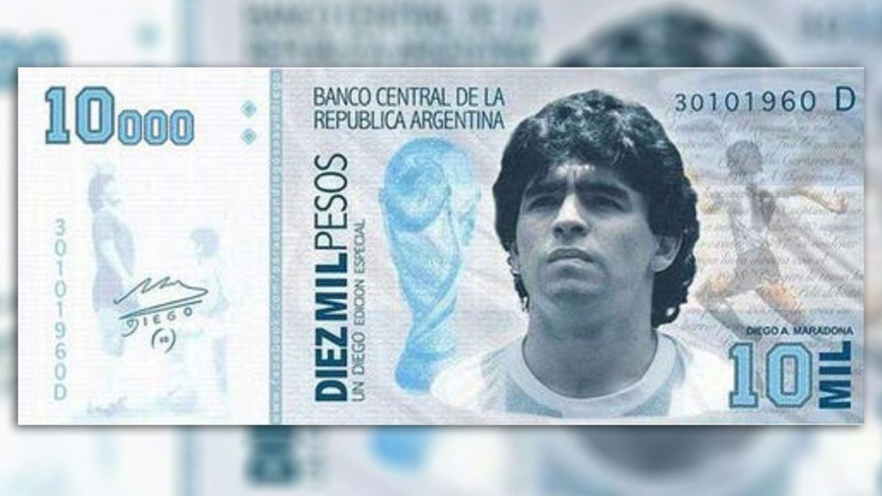 La idea de lanzar un billete conmemorativo con la figura de Diego Armando Maradona. | Foto:cedoc