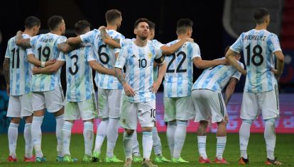 LIONEL MESSI VIVIÓ CON NERVIOS Y EUFORIA LA DEFINICIÓN POR PENALES ENTRE ARGENTINA Y COLOMBIA. //AFP