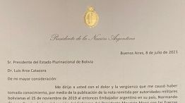 Carta Golpe de Estado Bolivia