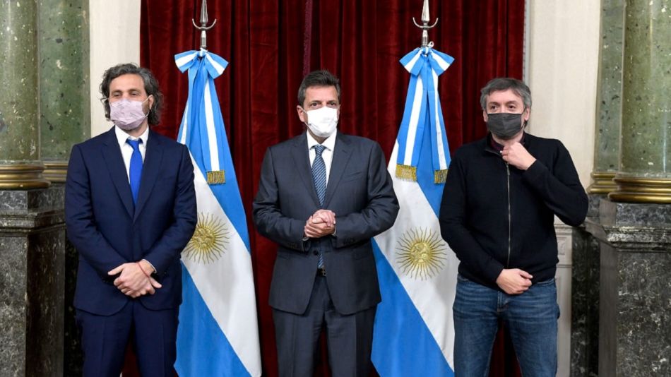 Santiago Cafiero, Sergio Massa, Máximo Kirchner