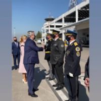 Mirá el look de Fabiola Yañez en su visita a Tucumán junto al Presidente por el 9 de julio