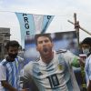 Furor por Messi y la Argentina en las calles de Calcuta.