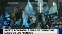 Festejos en el Obelisco tras la victoria de Argentina