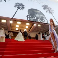 La diseñadora de moda británica Kimberley Garner llega a la proyección de la película  | Foto:Valery Hache / AFP