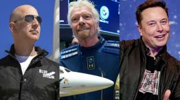 Bezos, Branson y Musk en carrera por la conquista espacial. 