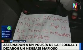 Asesinaron a un policía y dejaron un mensaje mafioso en el lugar