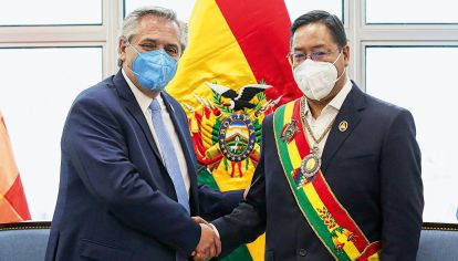 Alberto Fernández y el presidente de Bolivia, Luis Arce Catacora