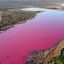 Industrial waste turns Patagonian lake into pink lagoon