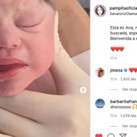 Pampita publicó imágenes del parto y le dedicó un tierno mensaje a su hija Ana