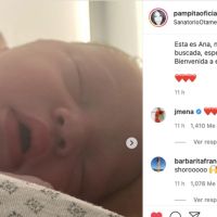 Pampita publicó imágenes del parto y le dedicó un tierno mensaje a su hija Ana