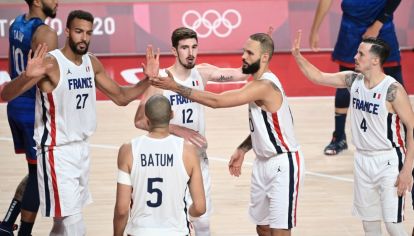 FRANCIA LE GANÓ A ESTADOS UNIDOS EN EL DEBUT DE AMBOS EN TOKIO 2020. //AFP