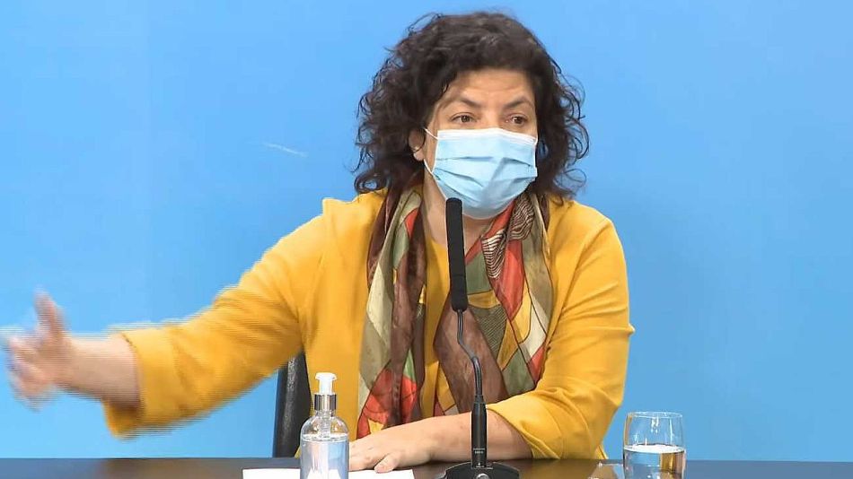 Carla Vizzotti, ministra de Salud, en conferencia de prensa.