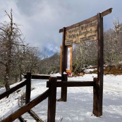 El Refugio Berghof fue creado por el pionero Otto Meiling y es el sitio ideal para descansar un rato de la nieve al calor del hogar.