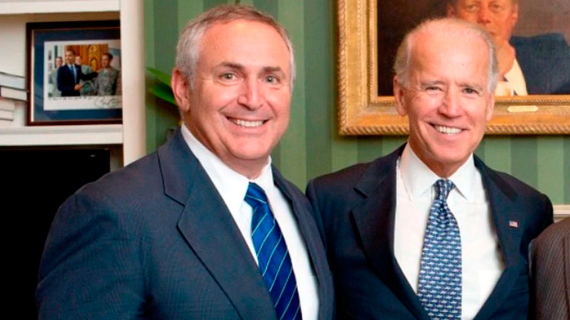 Marc R. Stanley and Joe Biden.