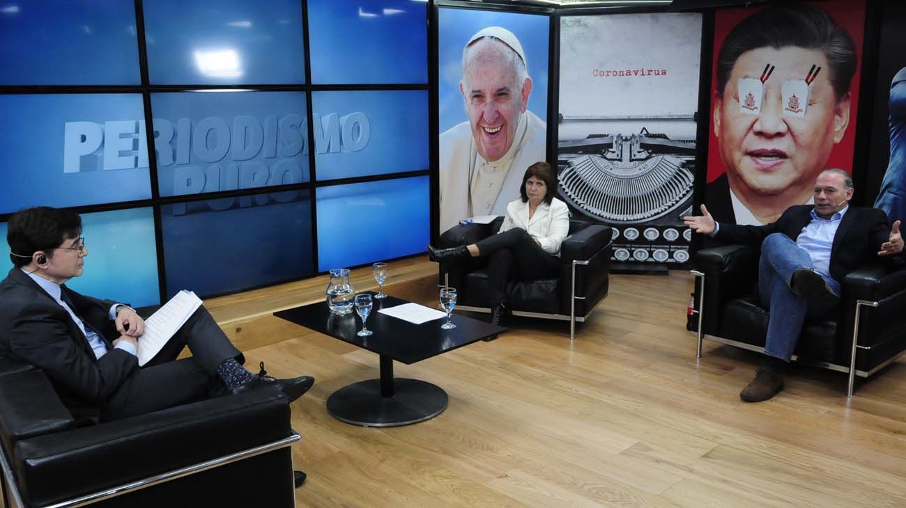 Patricia Bullrich y Sergio Berni, en la entrevista con Jorge Fontevecchia.