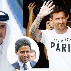 El emir Tamin Bin Hamad Al Thani es el que manda en el PSG - El presidente del club, su amigo Nasser Al-Khelaifi - Lionel Messi | Foto:cedoc