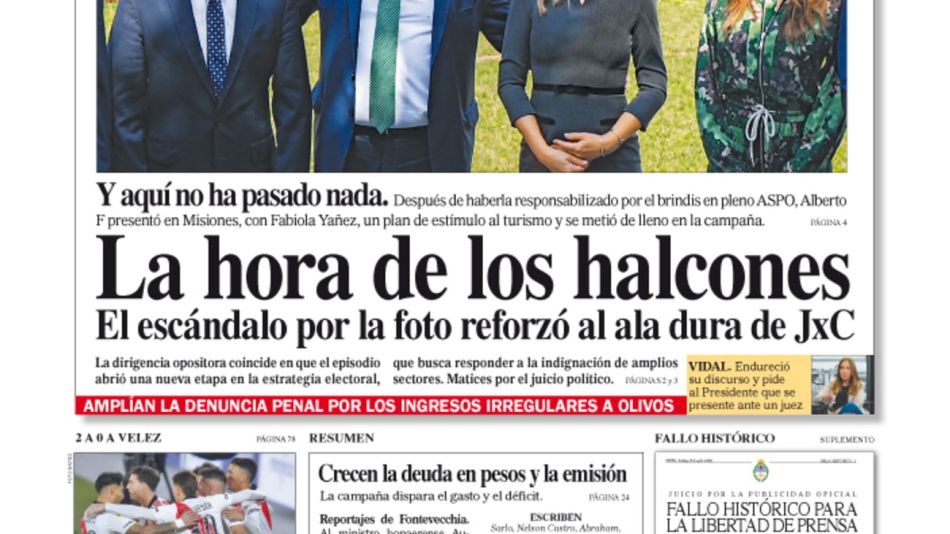 La tapa del Diario PERFIL de este domingo 15 de agosto de ...