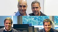 Horacio Rodríguez Larreta con su hermano (arriba) / Facundo Manes con su hermano (abajo)