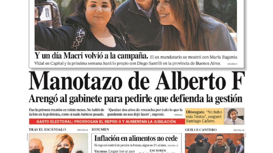 Tapa Diario Perfil sabado 21 de agosto