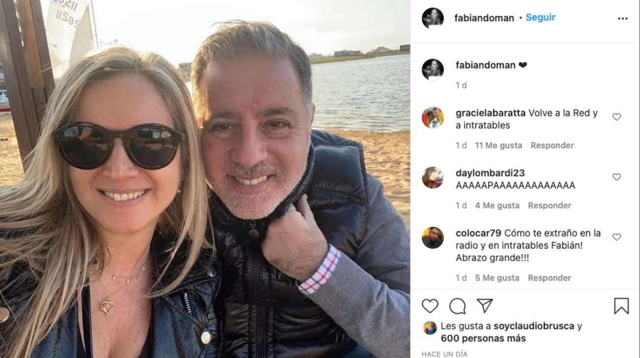 Fabián Doman publicó una romántica foto con su nueva pareja 