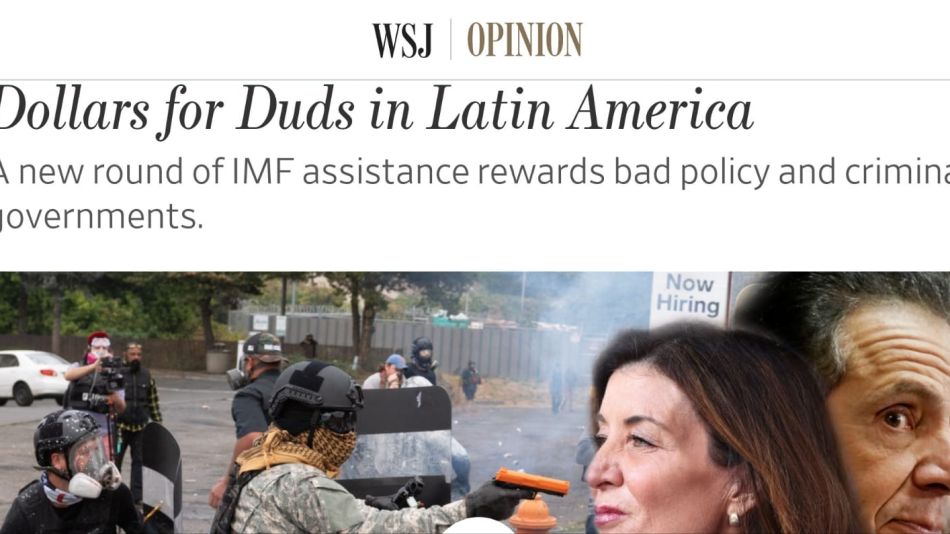 “Dólares para el fiasco en América latina”, nota del WSJ que habla de Argentina