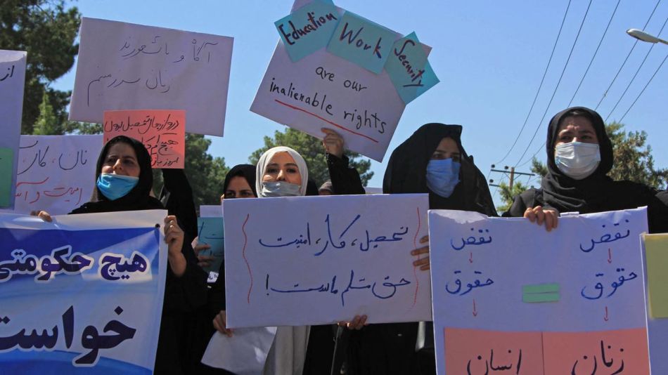 Marcha de mujeres en Herat, Afganistán 20210902