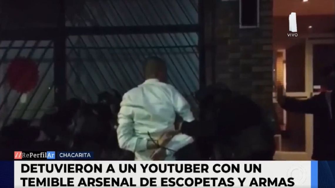 Chacarita: they arrested a youtuber with a fearsome arsenal of firearms