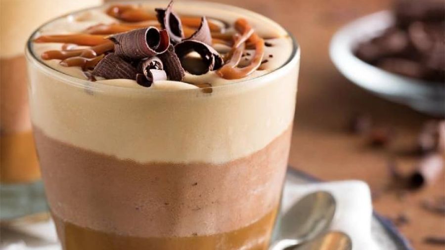 mousse de chocolate con dulce de leche