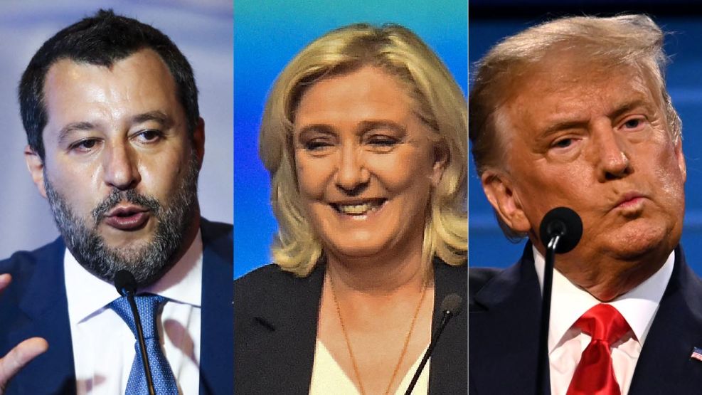 Matteo Salvini, Marine Le Pen, Donald Trump. 20210908