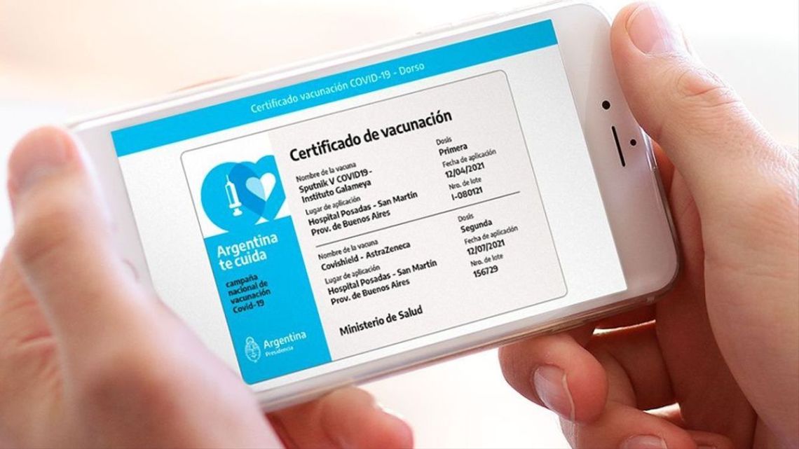 Travellers will certify their vaccination record when overseas using ‘Mi Argentina’ app, the government has announced.