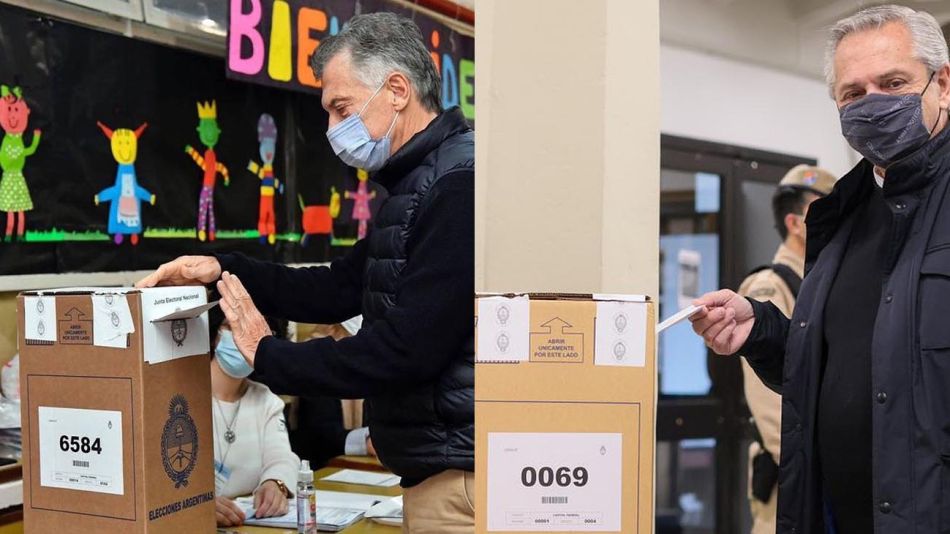 Voto Mauricio Macri y Alberto Fernández 20210912