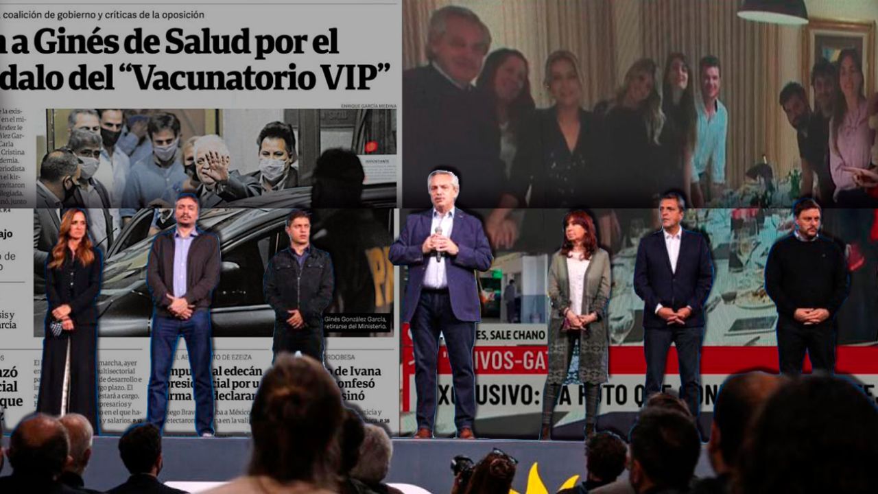 El "Vacunatorio VIP" y la foto del cumpleaños de Fabiola Yáñez afectaron la imagen del oficialismo | Foto:Montaje