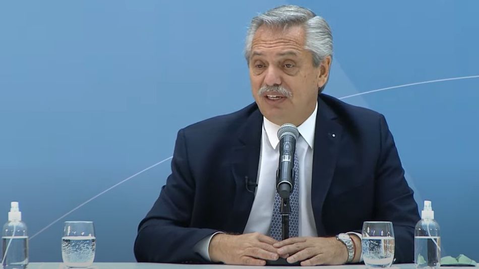 Alberto Fernández, en el acto anunciando el proyecto de Compre Argentino en el Museo del Bicentenario.
