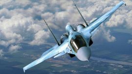 El Su-34 es un cazabombardero táctico construido por Rusia sobre la base del caza Su-27.