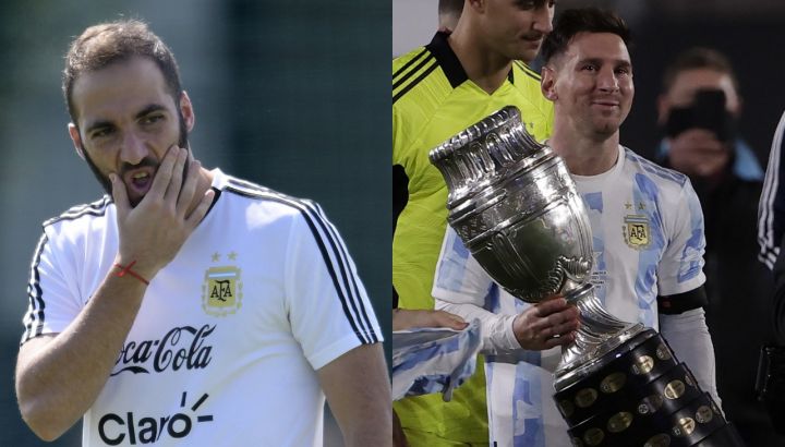 Gonzalo Higuaín expresó su felicidad por la obtención de la Copa América en manos de Lionel Messi. //NA y AFP