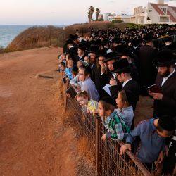 Hombres y niños judíos ultraortodoxos realizan el ritual  | Foto:Jack Guez / AFP