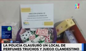 Flores: la policía clausuró un local que vendía perfumes truchos y de juego clandestino