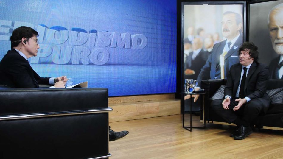 Javier Milei, en la entrevista con Jorge Fontevecchia.