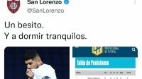 Tweet de San Lorenzo