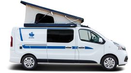 Diseñado por el especialista alemán Ahorn Camp, el camper toma como base una Renault Trafic.