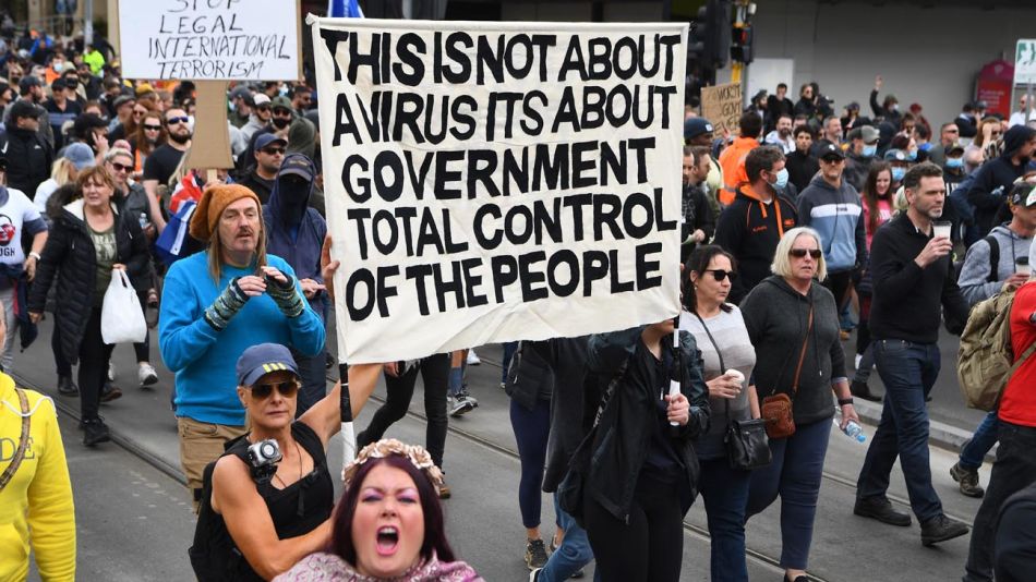 Protestas en Australia contra las regulaciones de Covid-19 20210924