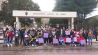 Demonstrators gather outside the court in Morón, calling for justice.
