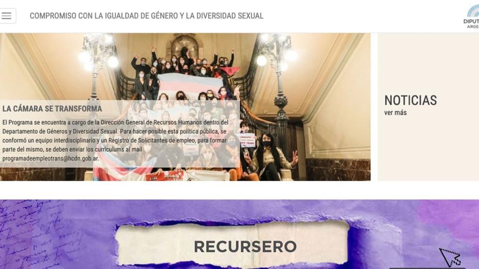 El nuevo portal con información legislativa de género de la Cámara de Diputados.
