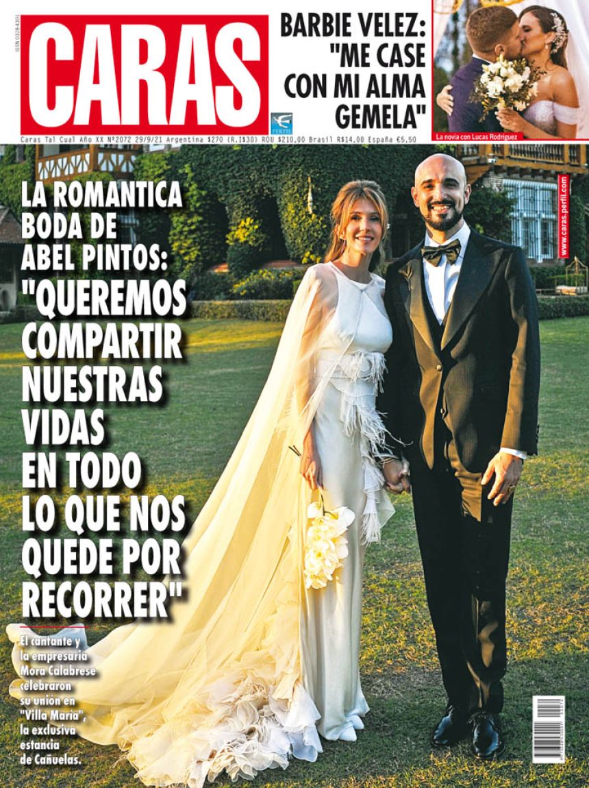 La romántica boda de Abel Pintos y Mora Calabrese