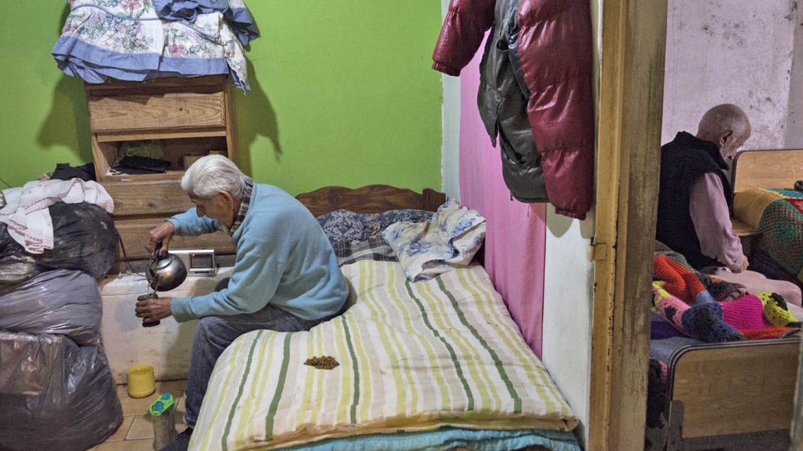 Residents at the Hogar Mama Cecilia shelter, which provides daily care for abandoned, poor and homeless elderly, in Merlo, Buenos Aires Province.