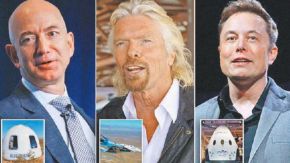 Ricos. Bezos, de Amazon, Branson, de Virgin y Musk, de Tesla, cada uno con su “chiche” con el que hicieron sus aventuras espaciales, en vuelos privados que ya crearon una variedad de proveedores.
