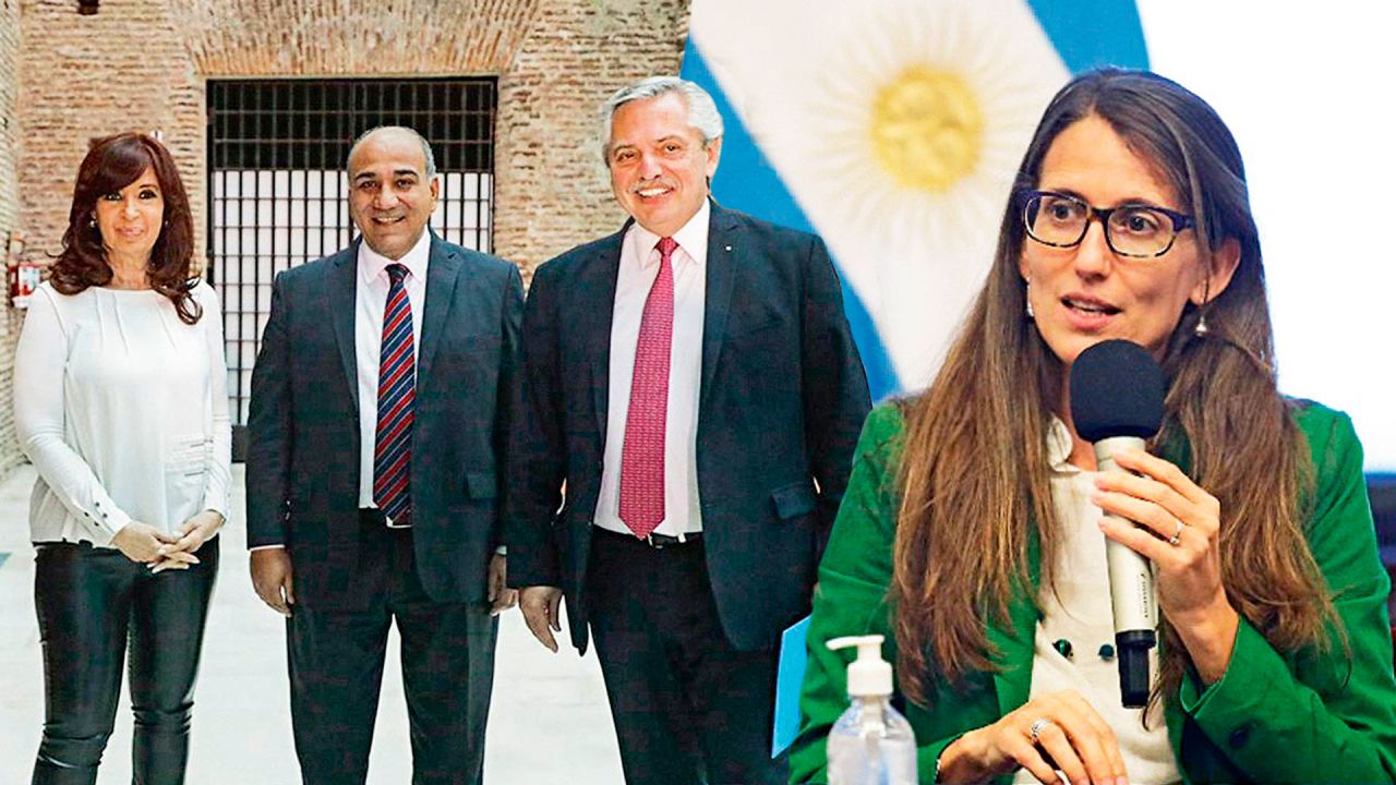 Cristina Kirchner, Juan Manzur, Alberto Fernández -  Elizabeth Gómez Alcorta | Foto:cedoc