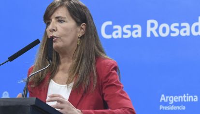 Conferenciade prensa de la portavoz de la presidencia Gabriela Cerruti